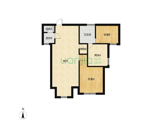 鑫地理想城  精装三居室101平+20个平  实心出售-户型图