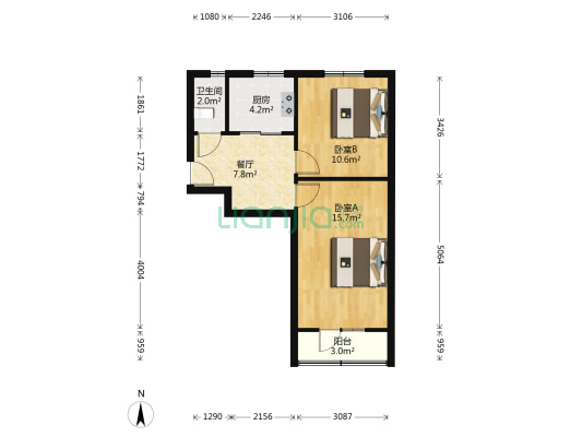抗震里(河北区) 2室1厅1卫 54平方