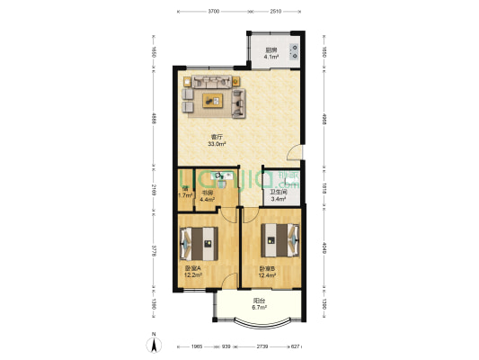 丽都大楼 3室1厅1卫 95平方