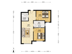 涿州高铁东站高铁新干线全阳小两居室，采光好-涿州高铁新干线户型图