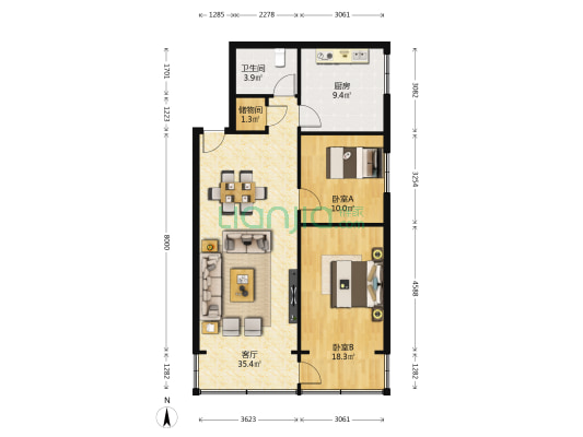城关区政府家属院 2室1厅1卫 102平方