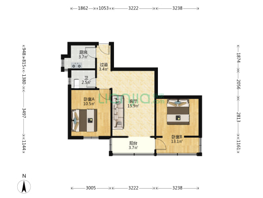 石桥一村 2室1厅1卫 67平方