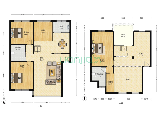 永安公寓 4室1厅2卫 181平方