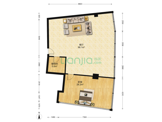 颐中银街 1室1厅0卫 101平方
