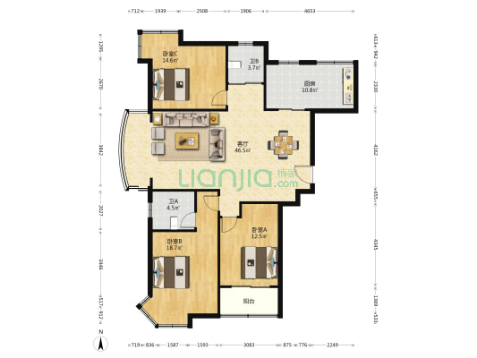 兴华豪苑 3室1厅2卫 140平方
