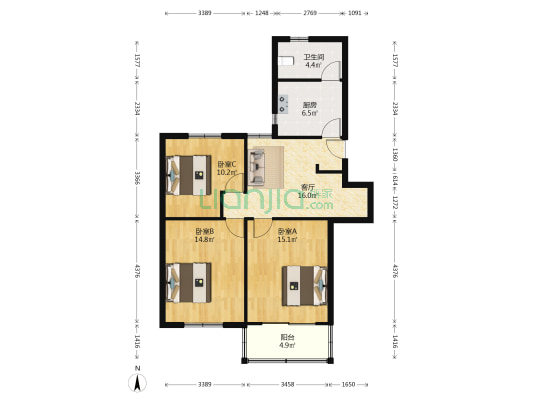 威宁小区 3室1厅1卫 88平方