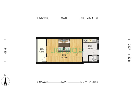 开封市汽修厂家属院 1室0厅1卫 32平方