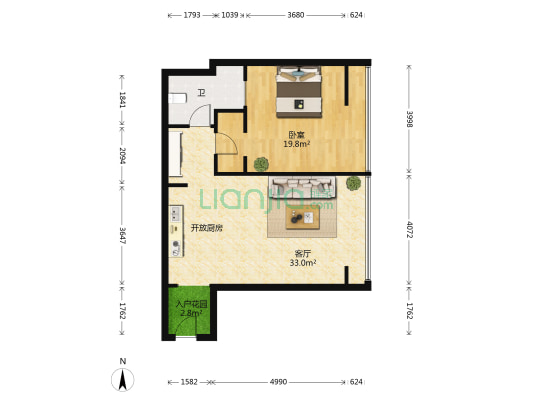 横琴金融传媒中心 1室1厅1卫 83平方