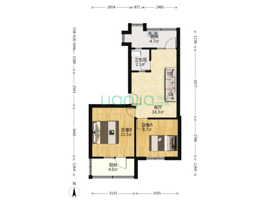 为民路47号 2室1厅1卫 51平方