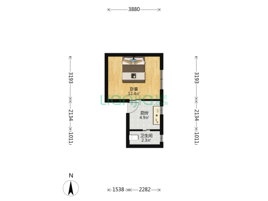山西南路258-264号 1室0厅1卫 26平方
