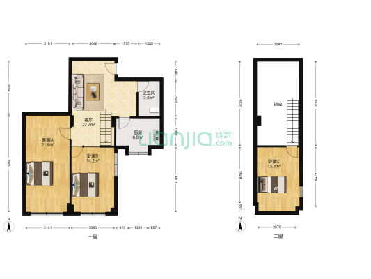银丰公寓 3室1厅1卫 90平方