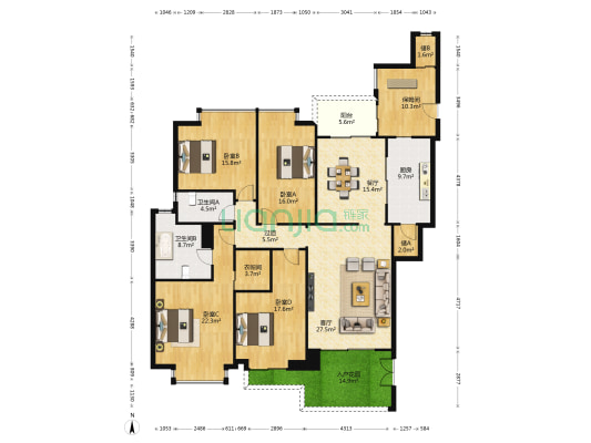 汇景新城龙熹山 4室2厅2卫 224平方