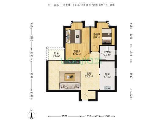 金悦大厦 2室1厅1卫 72平方