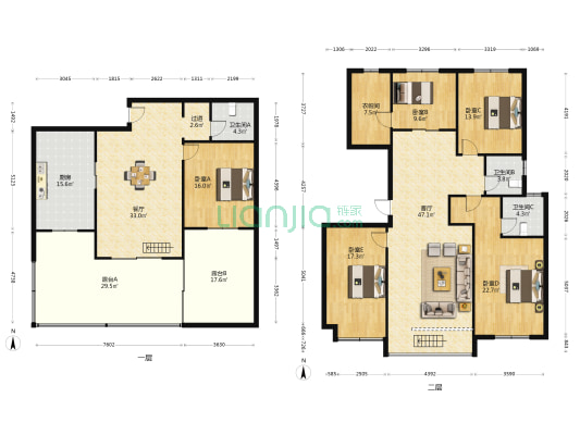 学府名苑 5室2厅3卫 210平方