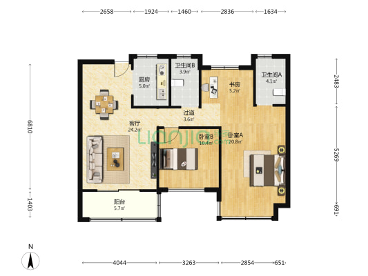 尚品·东越府 3室1厅2卫 112平方