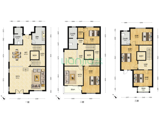 藏龙倚湖逸墅 5室3厅3卫 309平方