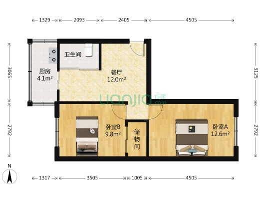 福民小区 2室1厅1卫 37平方