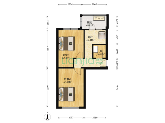 老店街家属楼 2室1厅0卫 53平方