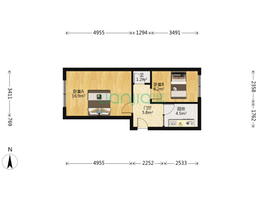 河江小区 2室0厅1卫 51平方