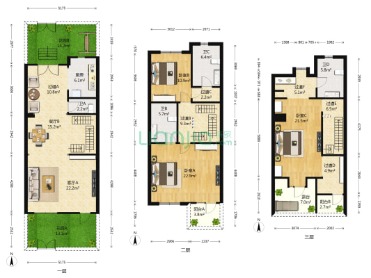 世茂玲珑台 3室2厅4卫 187平方