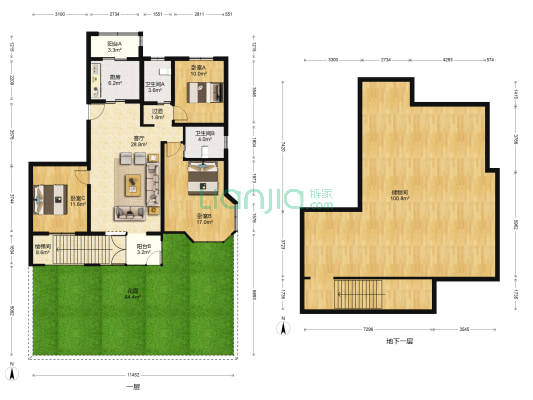 恒盛小镇艺墅 3室1厅2卫 123平方