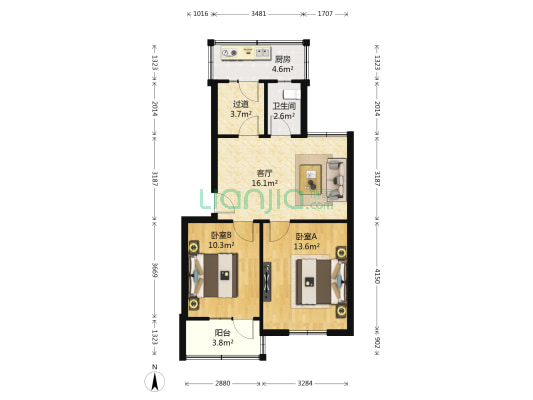 文化厅丰产路家属楼 2室1厅1卫 70平方