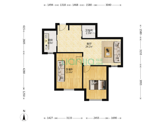 东成世嘉 2室1厅1卫 79平方
