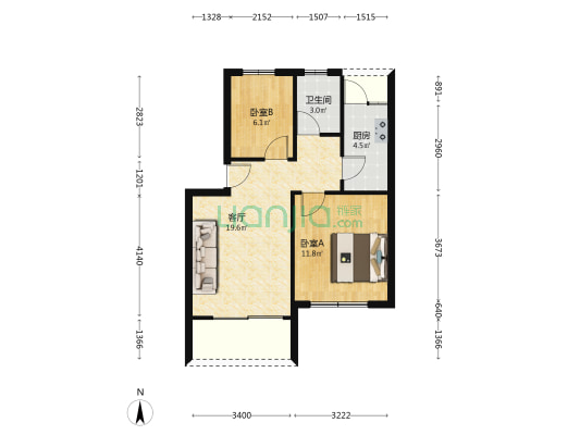铁湖书院六村 2室1厅1卫 60平方