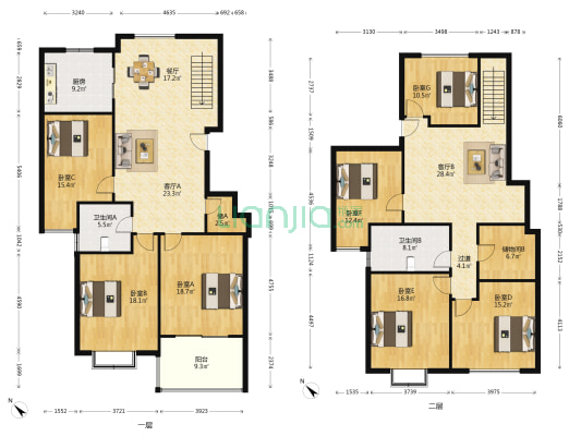 马陆清水湾 7室3厅2卫 253平方