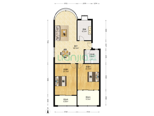 兴华苑小区 2室1厅1卫 116平方