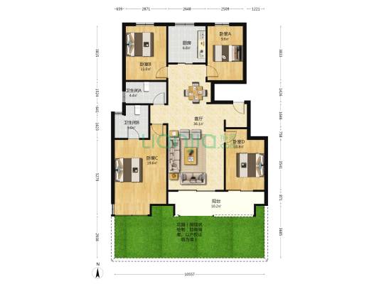 康桥玖玺园 4室1厅2卫 140平方