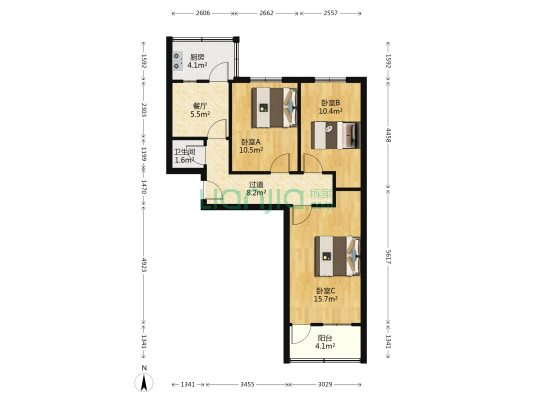 石棚街10号院 3室1厅1卫 72平方