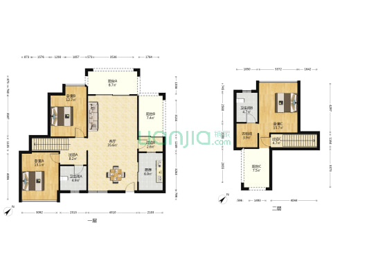 金岛国际二期 3室1厅2卫 116平方