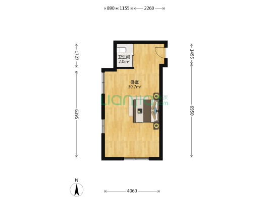 金廊广场 1室0厅1卫 51平方