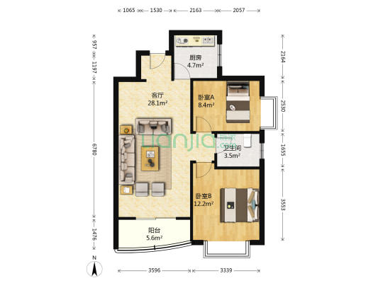 逸品春天 2室1厅1卫 79平方