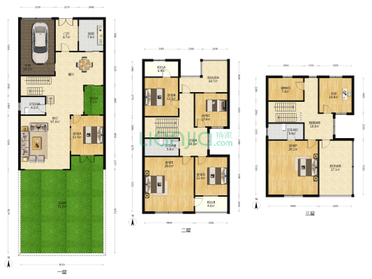 百花山庄 7室1厅3卫 299平方