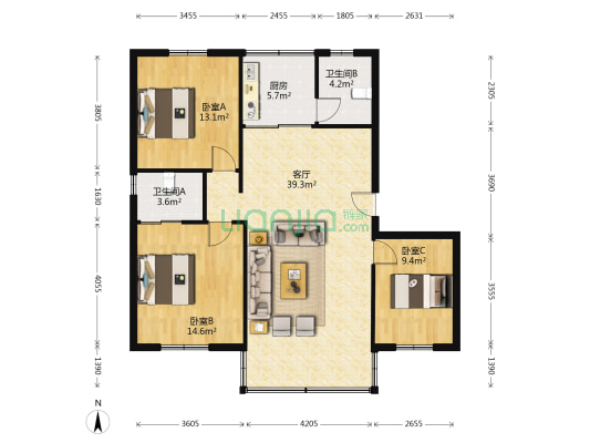 怡康花园(花都) 3室1厅2卫 112平方