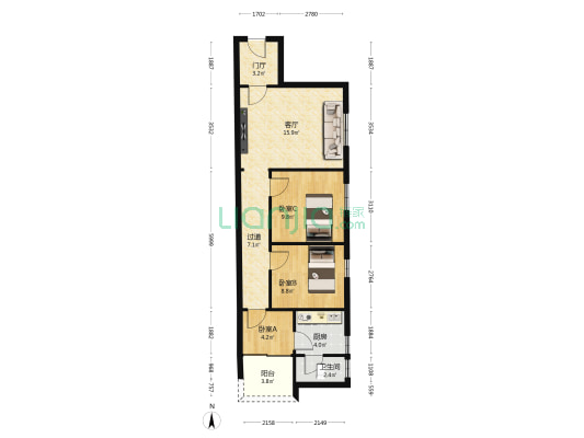 桂芳街三巷 3室1厅1卫 69平方