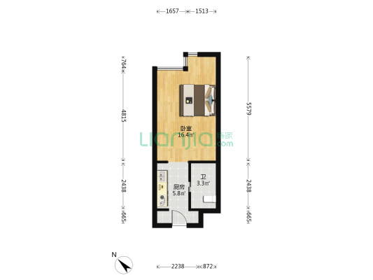 融创精彩天地 1室0厅1卫 43平方