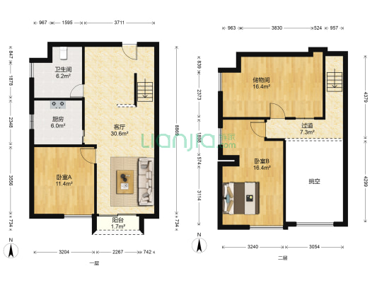 珠江科技数码城 2室1厅1卫 84平方