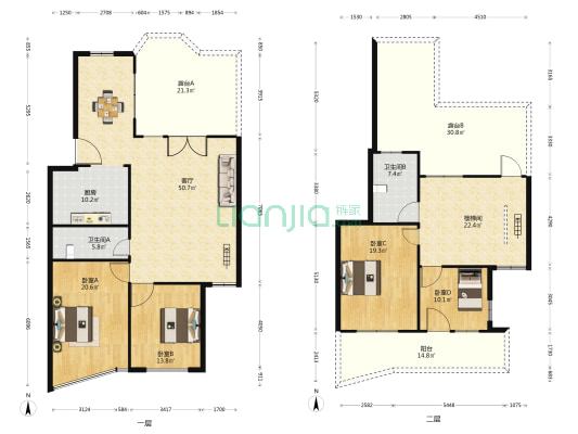罗马城 4室1厅2卫 152平方