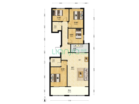 中央华府(青州市) 4室1厅0卫 148平方