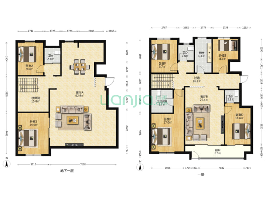 大明宫院子 6室2厅4卫 140平方