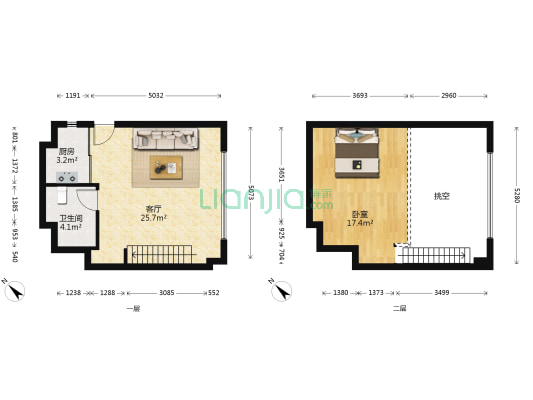 新彩苑 1室1厅1卫 59平方