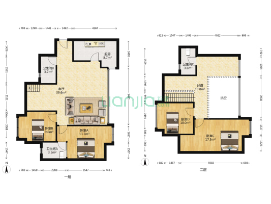 首创天禧68 4室1厅3卫 159平方