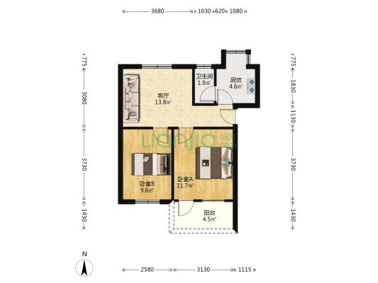 二九三住宅区 2室1厅1卫 50平方