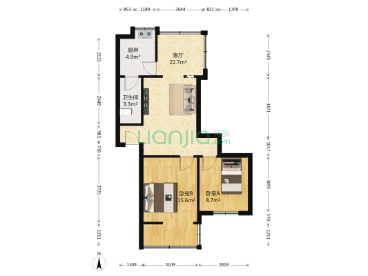 沙南街4号 2室1厅1卫 67平方