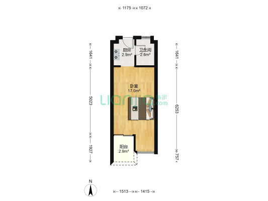 灿邦国际 1室0厅1卫 31平方