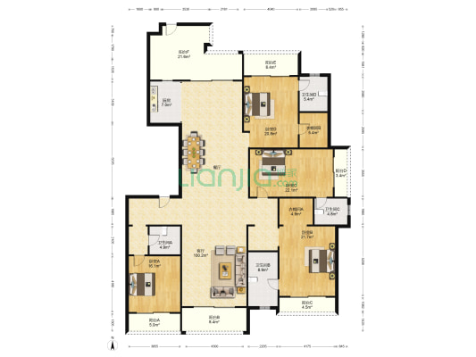 雅居乐白鹭湖 4室1厅4卫 303平方