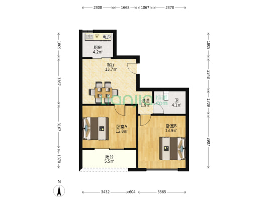 琅琴湾 2室1厅1卫 85平方